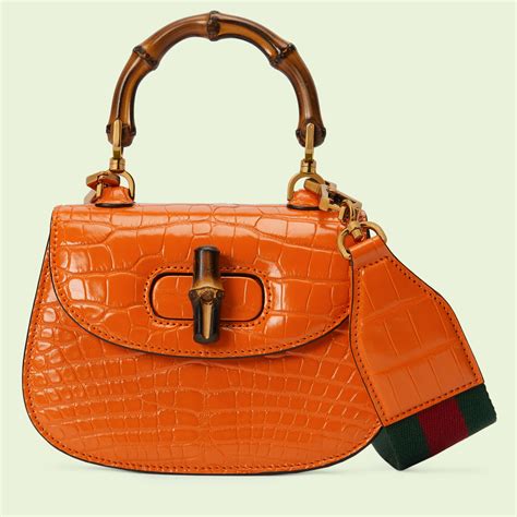 gucci bamboo 1947 crocodile mini bag|gucci bamboo handle shopper.